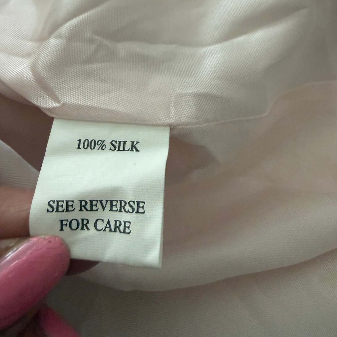 Fred Segal Nwt | Vintage Pink Floral Silk Skirt, Delicate Beadwork | Size 4 — image 5 of 7